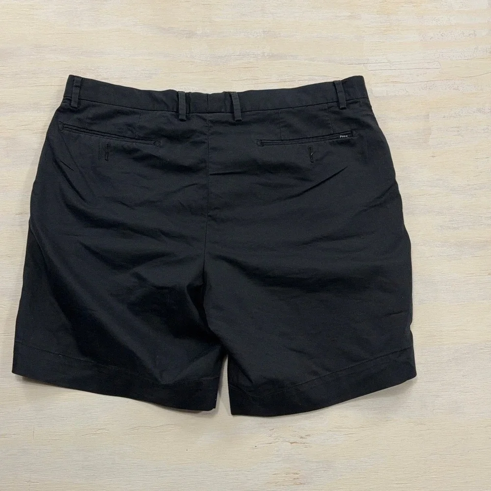 Polo Ralph Lauren Shorts Stretch Straight Fit 36 Chino Flat Front Navy Mens